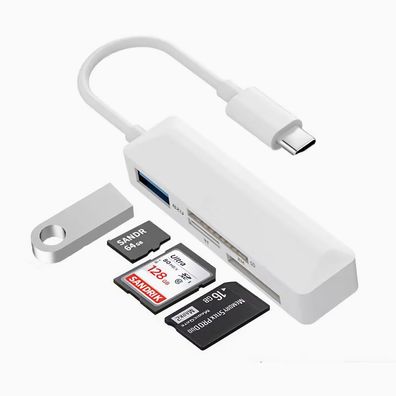 M47 Karte Kartenleser Adapter USB C auf USB 2.0 SD MicroSD/ TF MS für Handy PC Laptop