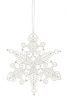 Baumbehang Schneestern VI Plauener Spitze NEU 9x9x0,1cm Froststern Sternbehang