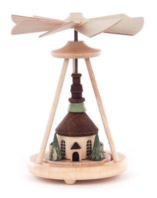 Wärmespiel mit Seiffener Kirche BxHxT 6x10x6cm NEU Pyramide Hängen Heizung Wärme