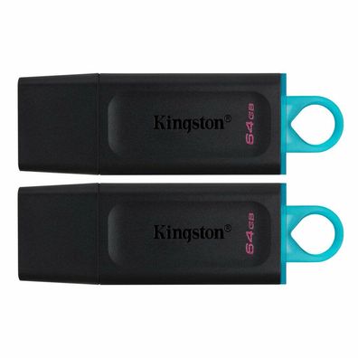 DataTraveler Exodia 64 GB 2er Pack (schwarz/türkis, USB-A 3.2 Gen 1, 2 Sütck)