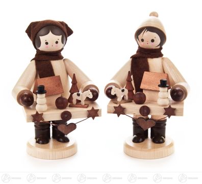 Weihnachtliche Miniatur Striezelkinder groß natur (2) BxHxT 6 cmx11,5 cmx7 cm