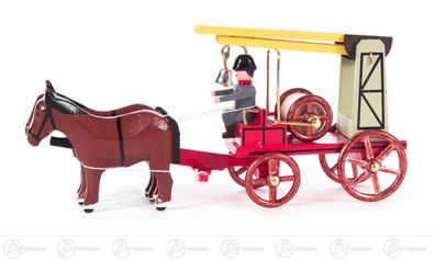 Miniatur Gespann mit Drehleiter 10 cmx5 cmx2,5 cm NEU Erzgebirge Weihnachtsfigur