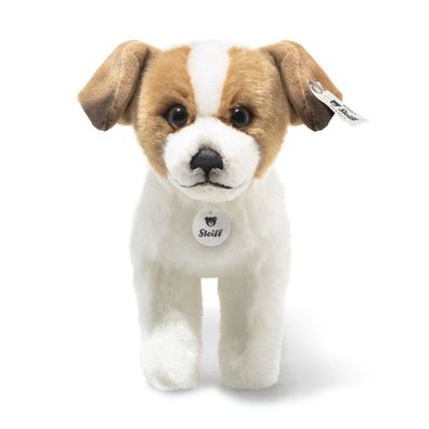 Steiff Hund Terrie 17cm weiss braun 076060 stehend Plüsch