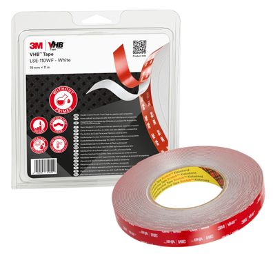 3M VHB LSE-110WF Montageklebeband doppelseitig 19mm x 11m weiß