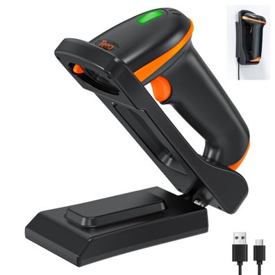Tera D5100-CR Barcode-Scanner 1D 2D QR kabellos 2,4 GHz mit Ständer