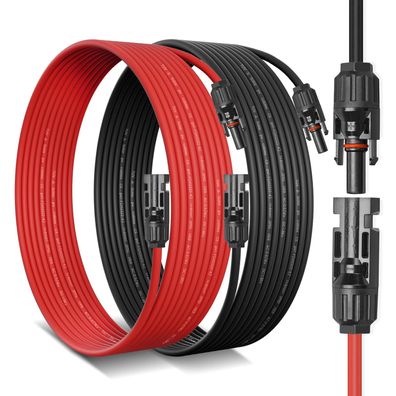 Elecoutek Solarkabel 6mmÂ² 2x10 m Verlängerungskabel mit Solarsteckern