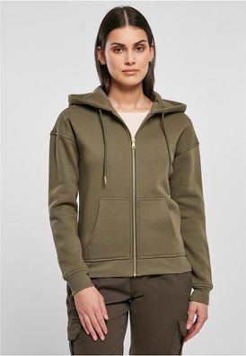 Urban Classics Damen Sweatshirt Ladies Classic Zip Hoody Olive