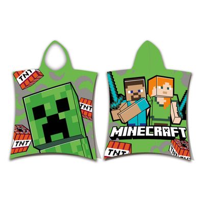 Minecraft 100% Baumwolle Kinder Poncho Strand Badehandtuch Kapuze