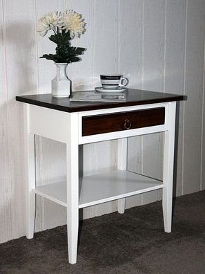 Nachttisch mit Ablage 58x60x37cm DECOR 2 farbig weiß Braun