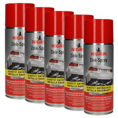 5x Nigrin Zink-Spray 400ml Rost Schutz Korrosions Schutz Grundierung Entrostung