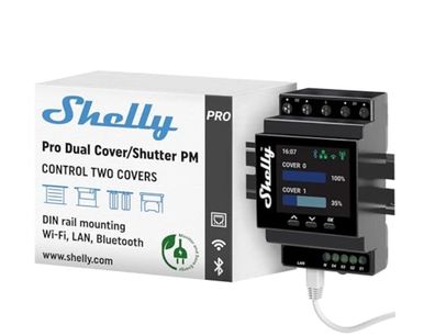 Shelly Pro Dual Cover PM, Rollladenschalter, WLAN/LAN/Bluetooth, 2-Kanal, DIN