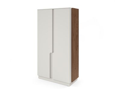 Kleiderschrank Positano P01 OAK 2 türiger Drehtürenschrank - Nussbaum Alba / Kaschmir