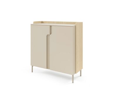 Kommode Positano PO8 Schrank 2 Türen Regalschrank - Eiche Mavelie / Macadamia