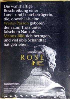 Rose - Original Kinoplakat A1 - Teasermotiv - Sandra Hüller - Filmposter