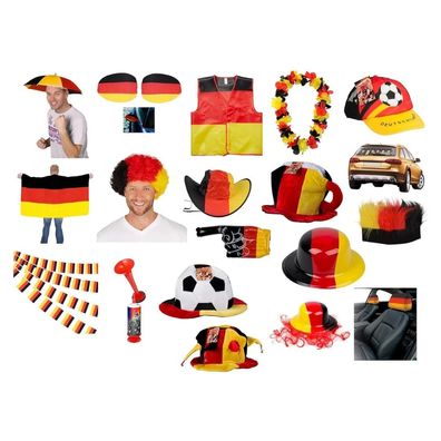 JUNG Deutschland WM 2026 Fußball Fanartikel Set 14 teilig Fanpaket Fahnen Hüte Mützen