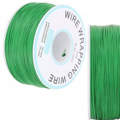 Rosfix Kynar Kabel AWG30 0,25mm Grün – 200m | 0,6mm Ø, 300V, PVC-Isolierung