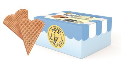 Biscate Dekor Herzfächer-Waffeln 200 Stück (720 g)