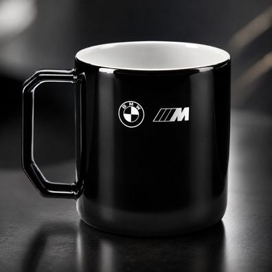 BMW M Logo Tasse - schwarz glänzend, 350 ml