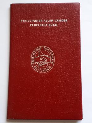 DDR SED Mitgliedsbuch Ausstellungsdatum 1970 mit Lichtbild männlich