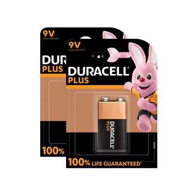 2x Duracell Plus 9V E Block Alkaline Batterien Blister 6LR61 MN1604