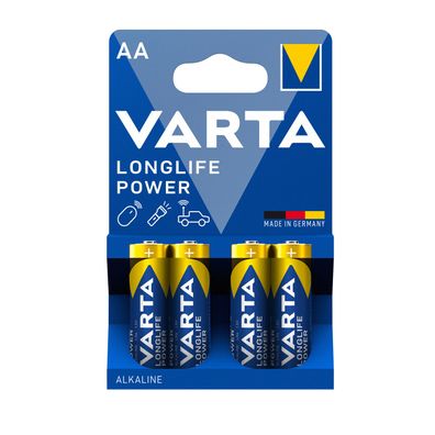 Varta Long Life Power AA Mignon Alkaline Batterien LR6 4er Blister 1,5V