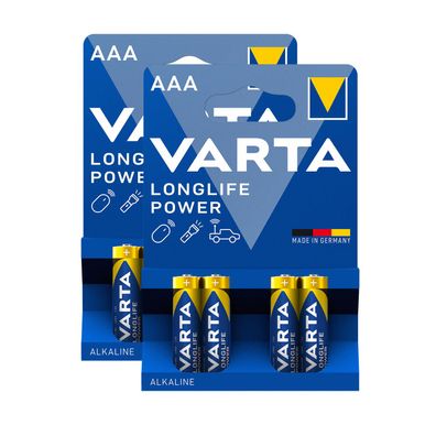 8x Varta Long Life Power 4903 AAA Micro LR03 1,5V Batterie Alkaline Longlife