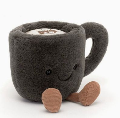 Jellycat Plüschtier mit Verpackungsbeutel, lustige Kaffeetasse (15 cm)