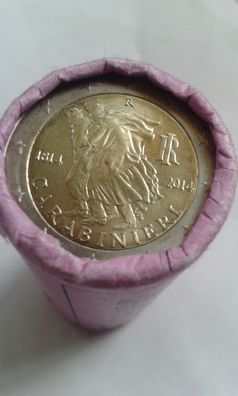 25 x 2 euro 2014 Italien Rolle Carabinieri - Rolle 2 euro 2014 Italien Carabinieri