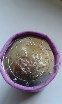 Rolle 25 x 2 euro 2026 San Marino Rolle Heiliger Marinus 2 euro Rolle 2016 San Marino