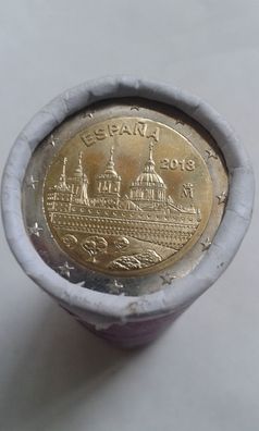 Rolle 2 euro 2013 Spanien Escorial 25x2 euro 2013 Escorila Rolle Spanien