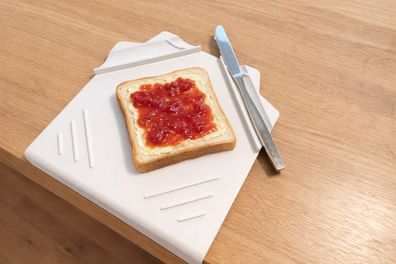 RFM Einhand Frühstücksbrettchen Kunststoff mit Messerablage Schneidebrett