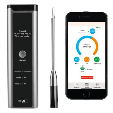 TFA Dostmann SMART BBQ Kéchen-Chef kabelloses Fleischthermometer 70 m