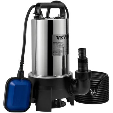 VEVOR Tauchpumpe 1100W Schmutzwasserpumpe 333,3 L/min IPX8 230V