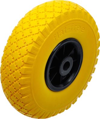 Rad für Sackkarren/Bollerwagen | PU, gelb/schwarz | 260 mm BGS