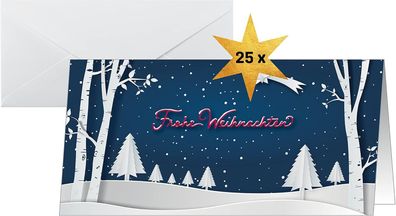 SIGEL DS087 Weihnachtskarten-Set "Pop-up winter landscape", DIN lang, 25 Karten mit U