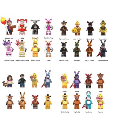 8pcs Custom Lego Fnaf Minifigures Five Nights at Freddys Foxy Chica Set Bausteine