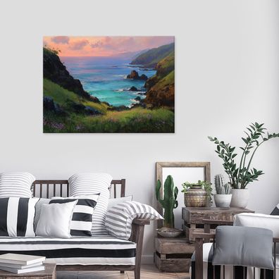 Leinwandbild Aussicht Bucht Ozean Blau Wandekko Wohnzimmer Schlafzimmer