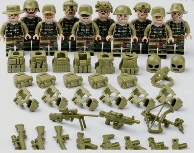 10 SWAT and Counter Terrorism Army Military Set with Tactical Equipment Bausteine