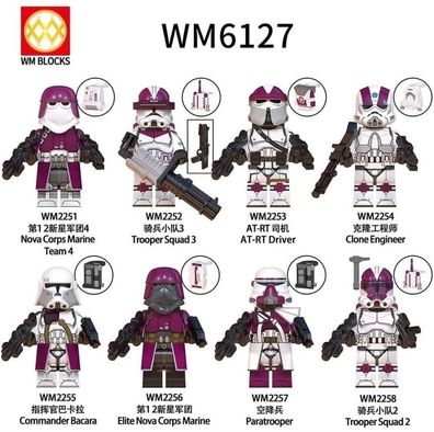 Custom Star Wars Clone Wars Minifigures Clone Troopers Wolf Nova Bad Batch Bausteine