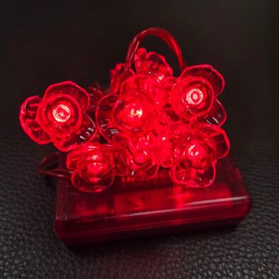 LED Lichterkette 10er Blüte Viola rot Batterie Best Season 726-18