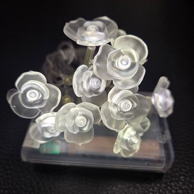 LED Lichterkette 10er Blüte Viola klar/weiss Batteriebetrieb 726-17