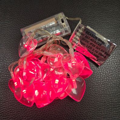 LED Lichterkette 20er Herz rot Batteriebetrieb Best Season 007-45