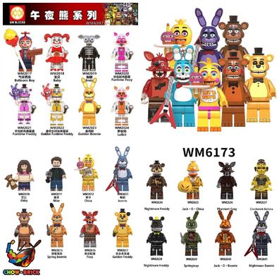 Lego FNAF Five Nights at Freddie´s Video Game Hero 8 X Mini figures Toy Bausteine