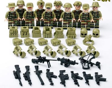 10x Custom SWAT und Anti Terrorism Army Military Set mit Tactical Equipment Bausteine