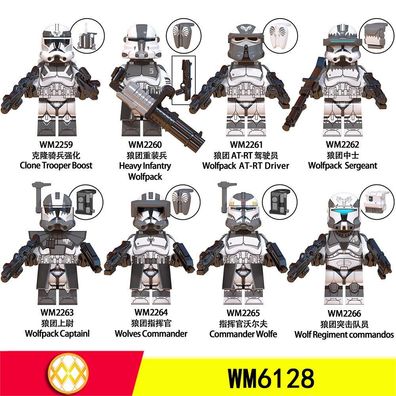 WM6128 Clone Cavalry Wolf Rebuild Montage Baustein Puppet Tasche Bausteine