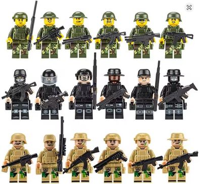Custom Army SWAT Military Set with Tactical Equipment Set Toy Brandneu Bausteine