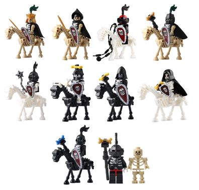 LEGO Halloween Skelett Ritter Reiter Custom Minifiguren-KONVOLUT UND SPAREN Bausteine