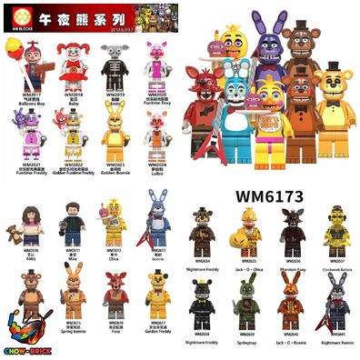 Lego Five Nights at Freddie´s Video Game Hero 8 x Mini Figuren Spielzeug Bausteine