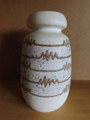 Vase Keramik rund hell mit Line und zickzack ca. 19 cm H 28010Z