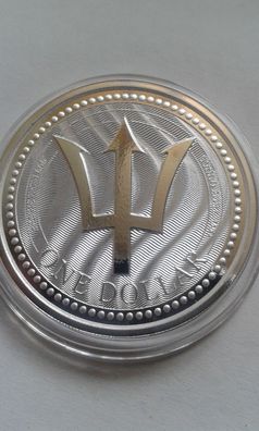 1$ 2017 Barbados Trident Dreizack 1 Unze Silber fein 1 Dollar 2017 Barbados Trident